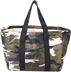 neyu's ネユーズ ショッピング かご 保冷 保温 バッグ レジ 買い物 袋 肩掛け 手さげ 2 way 大容量 迷彩(カモフラージュ)