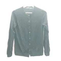 ◇ ⊇Φ UNIQLO ユニクロ 薄手 ウール100％ 長袖 カーディガン サイズL ブラック レディース E  【1412090069741】