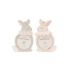 ホワイト [ アフタヌーンティー リビング ] AfternoonTea LIVING フォトフレーム GK21 ウサギダイカットペアフォトフレーム ホワイト