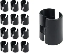 【在庫処分】メタルラック用固定パーツ 12組 24個入り ポール径16/19/22/25mm プラスチック スリーブ パーツ 棚板 固定部品 安定性 耐久性 耐摩耗性 スリーブ 留め具 取付簡単 丈夫 スタンド固定部 ブラック (19mm), SGDB