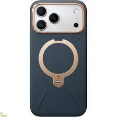 TORRAS iPhone 17 Pro Max 用 ケース【新感覚レザー・スキンタッチ】Ostand Q3 レザートーン MagSafe対応 リング スタンド 360°定点回転 縦横両対応 マグネット搭載 革 カメラコントロールボタン 米軍規格 耐