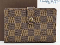 【超美品】ルイヴィトン　LOUIS VUITTON　ダミエ　ポルトフォイユ ヴィエノワ　二つ折り がま口財布　コンパクト財布　ダークブラウン　N61674
