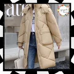 フェイクダウンコート ロング 中綿コート レディース エコダウンジャケット 中綿ブルゾン フード付き アウター 防寒 防風 通勤 通学 冬 韓国 厚手 キルティングコート ロングコート 暖かい おしゃれ 体型カバー あったかアウター 84XFYN-002