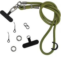 【新品】 [Kukefa] スマホショルダーストラップ 肩掛け 首掛け 携帯ストラップ120CM 長さ調整可能 スマホネックストラップ 携帯ストラップ ショルダー頑丈 全機種対応 スマホ落下防止(アーミーグリーン)