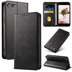 【特価セール】iPhone SE2 ケース 第2世代 第3世代 iphone8/7 ケース 手帳型 スマホケース 携帯カバー PUレザー カード収納ケース マグネット式 スタンド機能アイフォンse 4.7インチ対応 360度保護 PinLiSheng (ブラッ