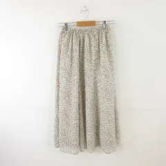 サマンサモスモス SM2 blie マーメイドフレアスカート ロング 総柄 ベージュ 黒 F *A465