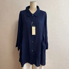 KN3041 ＊5L 大きいサイズ　シアーゆったりチュニック 長袖 シャツ ネイビー