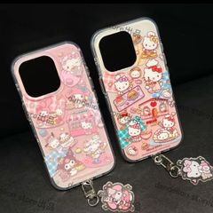 スマホケース　キティちゃん　マイメロディ　耐衝撃性　iPhone対応　アイフォンケース　iPhone16pro/16promax/15/14/13/12/11　可愛いケース　海外限定　新品未使用　2カラー選択可能