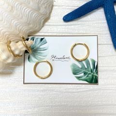 【 両耳 】【 ハワイアンジュエリー 】 ワンタッチ フープ ピアス ( ゴールド ) 20mm     サージカルステンレス SUS 316L / つけっぱなし 錆びない アクセサリー / 金属アレルギー対応 ニッケルフリー / 送料無料 / ラッピング