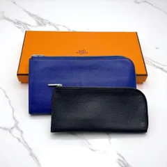 美品✨ エルメス リミックス コンバイン ポーチ 長財布 ブルー - メルカリ