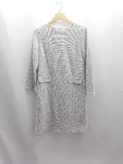 ◇ ⊂◎●未使用● ROPE PICNIC ロペピクニック ツイード 長袖 膝丈 ワンピース サイズ38 グレー レディース E  【1503060039397】
