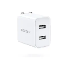 UGREEN usb充電器 2ポート USBフルスピード充電器 ACアダプター【3.4A PSE認証済み 折りたたみ式プラグ】 iPad/iPhone13/ XR Xs Max X 8 7 6S、Xiaomi、Google Pixel、Galaxy A10 A