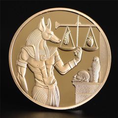 訳アリ 古代エジプト コイン アヌビス ファラオ メダル 死者の書 ゴールド アヌビス神 スカラベ ホルス ピラミッド 金 記念メダル スフィンクス