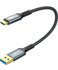 ★SUNGUY USB Type C ケーブル 0.3M USB3.1 Gen2 10Gbps データ転送 タイプ c 高速充電 USB-A to USB-C 短い 30cm 金メッキコネクタ Android Auto対応