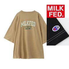 ミルクフェド チャンピオン tシャツ  Tシャツ milkfed MILKFED × COLLEGE LOGO BIG FOOTBALL TEE 103252011001 レディース champion ティーシャツ ブランド ティシャツ おしゃれ ベージュ