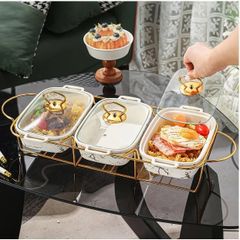 セラミック収納容器セット、3個、キッチン、パーティーに最適