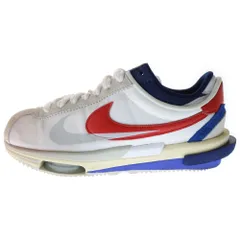 NIKE (ナイキ) ×sacai ZOOM CORTEZ SP サカイ ズームコルテッツ プラットフォーム ローカットスニーカー ホワイト/レッド/ブルー US11/29cm DQ0581-100