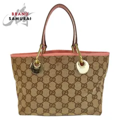GUCCI グッチ ベージュ ピンク ゴールド金具 GGキャンバス/レザー  