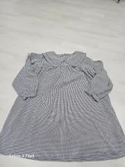 ギンガムチェック ミッシー ワンピース ビック襟 パフスリーブ