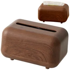merrytime ティッシュケース 木目調 卓上 コンパクト 小型 北欧風 滑り止め 詰め替え対応 省スペース 薄型 ミニサイズ ABS素材 木製風 上品 おもてなし 空間整理 ダークブラウン [ダークブラウン]