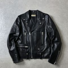 16年エディ期ラスト コレクション SAINT LAURENT PARIS MORTERCYCLE JACKET 羊革モーターサイクル ライダース ジャケット シープスキン サンローラン