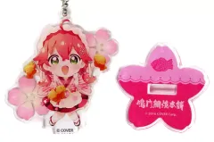 【中古】アクリルスタンド・アクリルパネル さくらみこ(後ろに桜) 「バーチャルYouTuber ホロライブ さくらみこ×鳴門鯛焼本舗 第2弾 トレーディングアクリルスタンド(ミニキャラver.)」