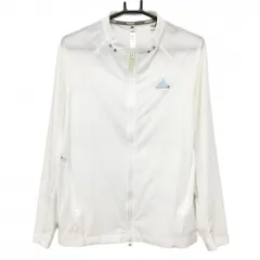 【美品】アディダス ジャケット 白 ロゴシルバー メンズ M ゴルフウェア adidas