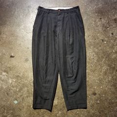 COMME des GARCONS HOMME PLUS AD2019 ポリ縮 1タックテーパードパンツ 定番キャリー ポリエステル 縮絨 コムデギャルソンオムプリュス