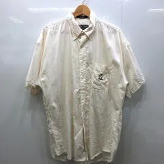 90`s vintage CHAPS RALPH LAUREN 90年代 チャップスラルフローレン ヴィンテージ 半袖 シャツ ボタンダウン ワンポイント刺繡 インドネシア製 Lサイズ ホワイト