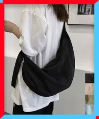 新品 ワンショルダーバッグ大容量 ユニセックス レディースバッグ黒 メンズバッグ大きめ 軽量バッグおしゃれ