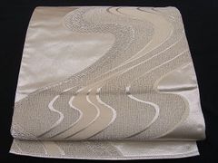 美品 夏帯 訪問着・無地用 西陣織 紗 袋帯 （正絹）仕立上り＜F905