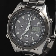 稼動 良品 カシオ ウェーブセプター MVQ-500 電波ソーラー デジアナ 黒文字盤 メンズ腕時計 AOY 2000000 NSK