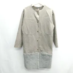 ◇ ZARA ザラ スエード調 シンプル 長袖 コート サイズ２８ グレージュ レディース E  【1404020016499】