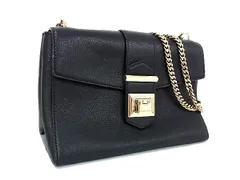 ■極美品■ JIMMY CHOO ジミーチュウ マリアンヌ レザー チェーン クロスボディ ショルダー 斜め掛け レディース ブラック系 AS4424 □極美品□ JIMMY CHOO ジミーチュウ マリアンヌ レザー チェーン