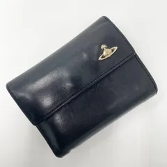 ヴィヴィアンウエストウッド 三つ折り財布 コンパクトウォレット がま口 オーブ レザー ブラック