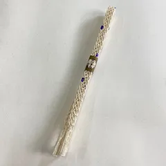 帯締め 美品 優品 幾何学模様 クリーム 正絹 和装小物  【中古】