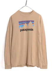 【お得なクーポン配布中!】 17年製 パタゴニア プリント 長袖 Tシャツ メンズ М / Patagonia アウトドア ロンT グラフィック ステッカー ロゴ オーガニック コットン