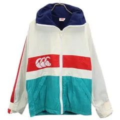 カンタベリー 裏フリース ナイロンジャケット L ホワイト系 CANTERBURY OF NEW ZEALAND ロゴ メンズ 古着 【231102】