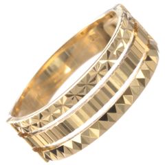 指輪 メンズリング 18金 K18 18k イエローゴールド 幅広 カット 地金 ジェンダーレス 日本製 刻印入り シンプル 30代 40代 50代 プレゼント ギフト