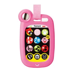 【人気商品】赤ちゃん用スマホ ) ( 音の出るおもちゃ ( / 光るおもちゃ ピンク ) 持ち運び おでかけスマートホン 知育玩具 男の子 トイローヤル 女の子