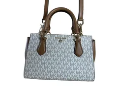 MICHAEL KORS マイケルコース シグネチャー　ショルダーバッグ　ロゴ ホワイト×ブラウン  【中古】 44846750