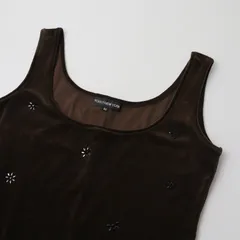 フォクシー ニューヨーク FOXEY NEW YORK ビジュー付き ベロア タンクトップ 40/ブラウン 起毛 ノースリーブ【2400013687737】のサムネイル