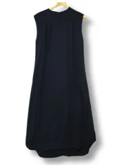 〇【未使用】OLIKA オリカ 清楚な ノースリーブ ロングワンピース マキシ丈 ビジュー装飾 ウエスト紐 黒ネイビー Fサイズ■管理番号L29073SSA250623-50(990)