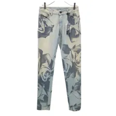 DIESEL BLACK GOLD ディーゼルブラックゴールド イタリア製 フローラルプリント スキニーデニムパンツ W28 ブルー PILCE 008QE ジーンズ レディース 古着