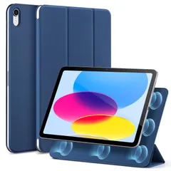【迅速発送】ESR iPad 10世代 ケース (10.9インチ、2022モデル)専用 強力マグネット吸着式 スリムな三つ折りスタンドケース 自動ウェイク/スリープ耐 久性保護 軽量 シルクのよう滑らか Reboundシリーズ ブルー