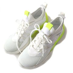 極美品MONCLER モンクレール TAISS SCARPA ロゴ入り レースアップ スニーカー／シューズ／靴 ホワイト×イエロー 39 伊製 箱・袋・紐付き