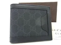 □新品□未使用□ GUCCI グッチ 365470 GG柄 PVC×レザー 二つ折り 財布  