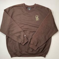 訳ありXL 【TPL ™️】 "MG" Crew/スウェットトレーナー (裏起毛) 茶ブラウン