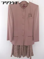 ■ ◎ TOKYO STYLE ポケットチーフ付き ワンピース ジャケット アンサンブル ベージュ系 ボルドー系 レディース  【1112090004598】