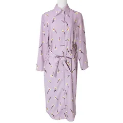 ポールスミス PAUL SMITH 19AW シャツ ワンピース ロング 長袖 ベルト 花柄 M 紫系 X